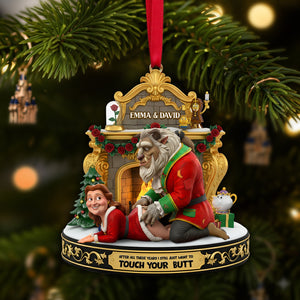 Playful Touchy Couple Ornament - Personalized Christmas Gift For Couples 04OHLU230925