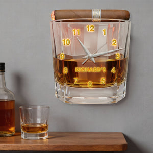 Drink Glass Acrylic Hanging Wall Clock - Personalized Gifts For Drinking Lovers 02hyqn251225