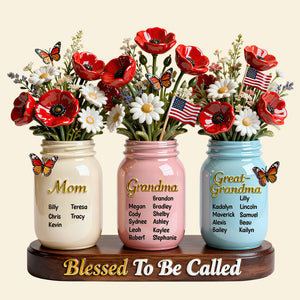 Blessed Mom Mason Jar Acrylic Plaque - Personalized Gifts For Mother's Day 04HUDT130226
