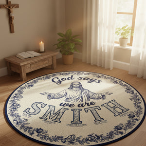 Custom Alphabet Letters Gifts For Christian Family Quilted Round Mat 02hytn141025