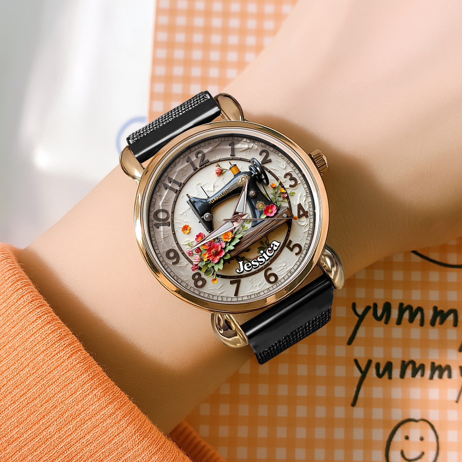 Sewing Machine Mesh Strap Watch - Personalized Gift For Sewing Lovers 03HULU250725