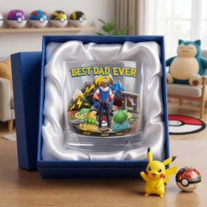 The Best Dad Of Little Trainers Round Glass - Personalized Gifts For Dads 04OHTN240426
