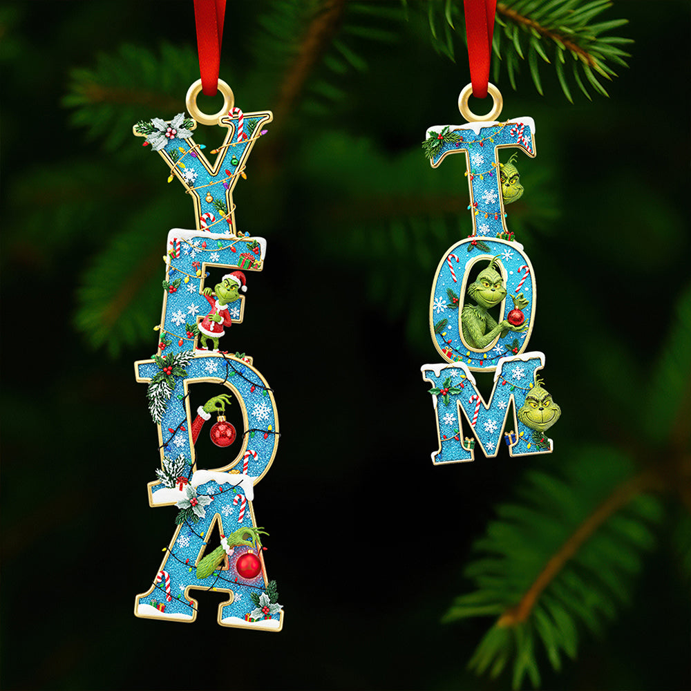 Funny Alphabet Tree Ornament Personalized Christmas Gifts 03HUDT011125