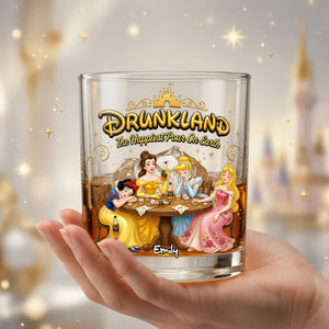 Funny Drunk Round Glass - Personalized Gifts For Drinking Lovers 01NADH090626