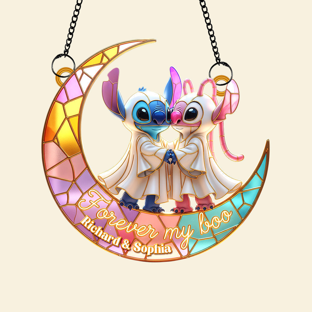 Cartoon Couple Suncatcher Ornament - Personalized Gifts For Couple 03naqn070825