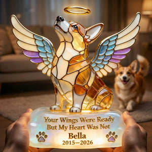 Pet Angel Memorial Light Box, Custom Photo Keepsake To Remember Losted Pets 02qhlu010426