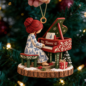 Pianist Girl Christmas Ornament - Personalized Gifts For Piano Lovers 04padt120926-Homacus