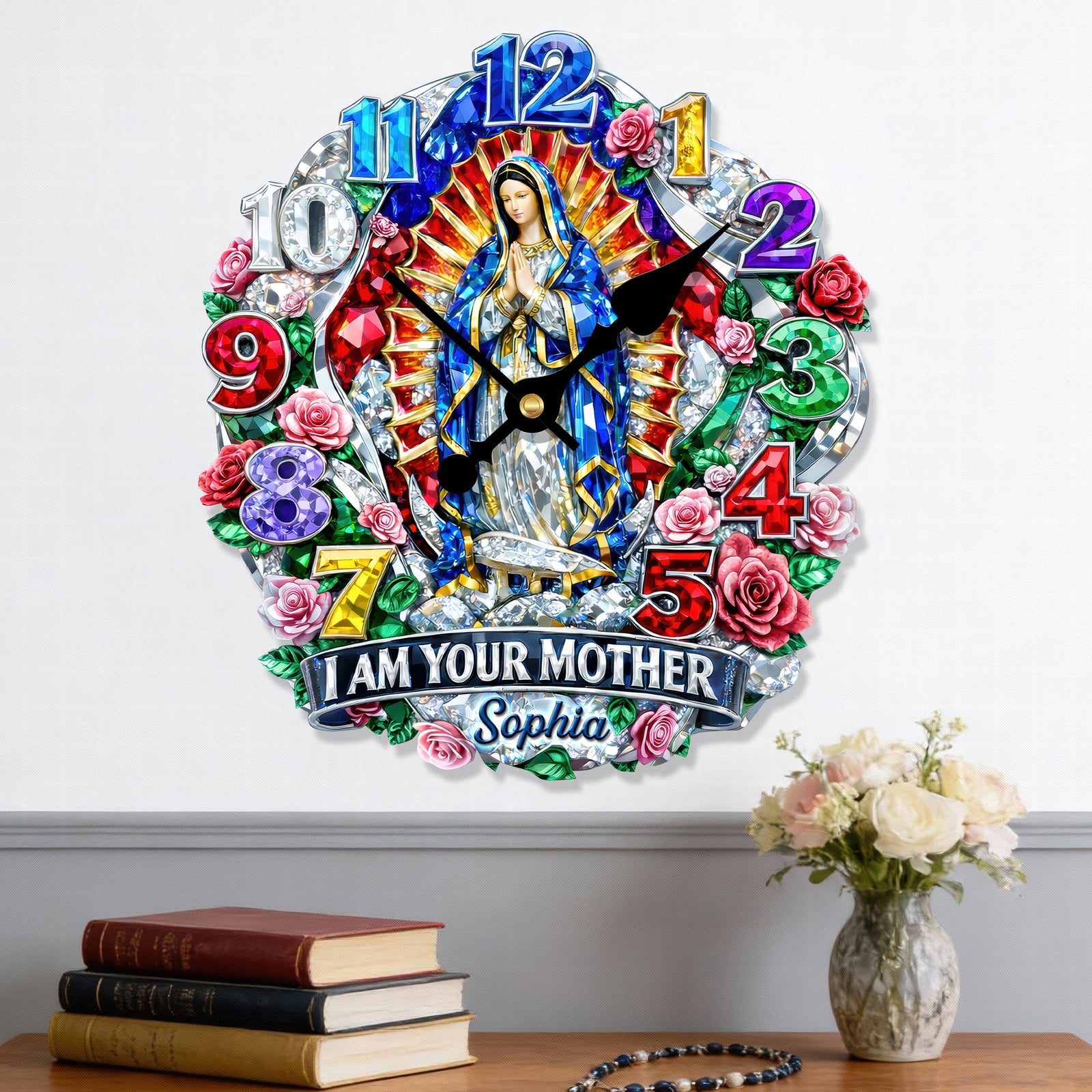Our Lady of Guadalupe Acrylic Clock - Personalized Gifts For Christian 02huqn231225