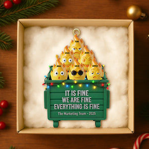 Personalized Funny Gifts For Coworkers Christmas Dumpster Fire Ornament 06natn101125