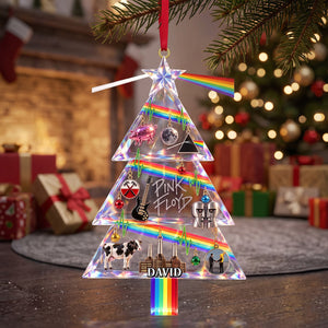 Pink Floyd Triangle Christmas Tree Ornament, Personalized Gifts For Music Lovers 06QHTN170926