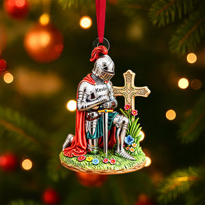 Kneeing Knight Ornament - Personalized Gifts For Christians 05huta300825