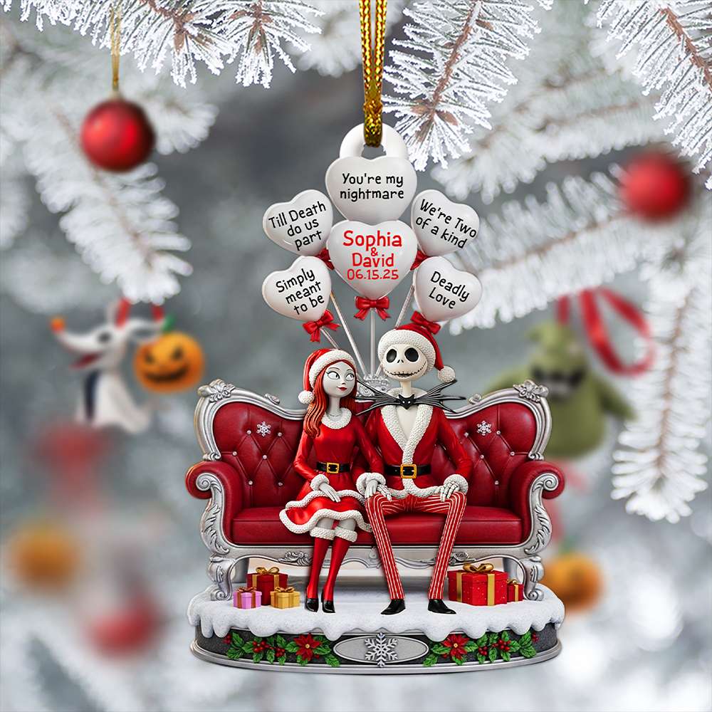 Hauntingly Sweet Couple Christmas Ornament - Personalized Anniversary Gifts For Couple 03TOLU130825