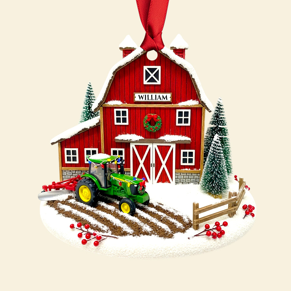 Tractor House Ornament Christmas Personalized Gifts for Tractor Lovers 01TGDT090825