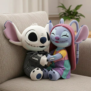 Spooky Aliens Couple Personalized Gifts For Couple Shaped Pillow 02natn261125