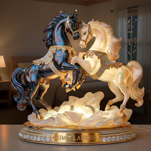 Luxury Horse Couple Light Box - Personalized Gifts For Couple & Horse Lover 06QHLU281125