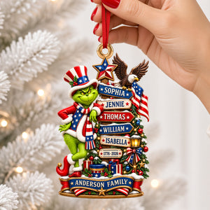Patriotic Family Ornament - Personalized Gifts For Family Christmas Ornament 01NADH051026