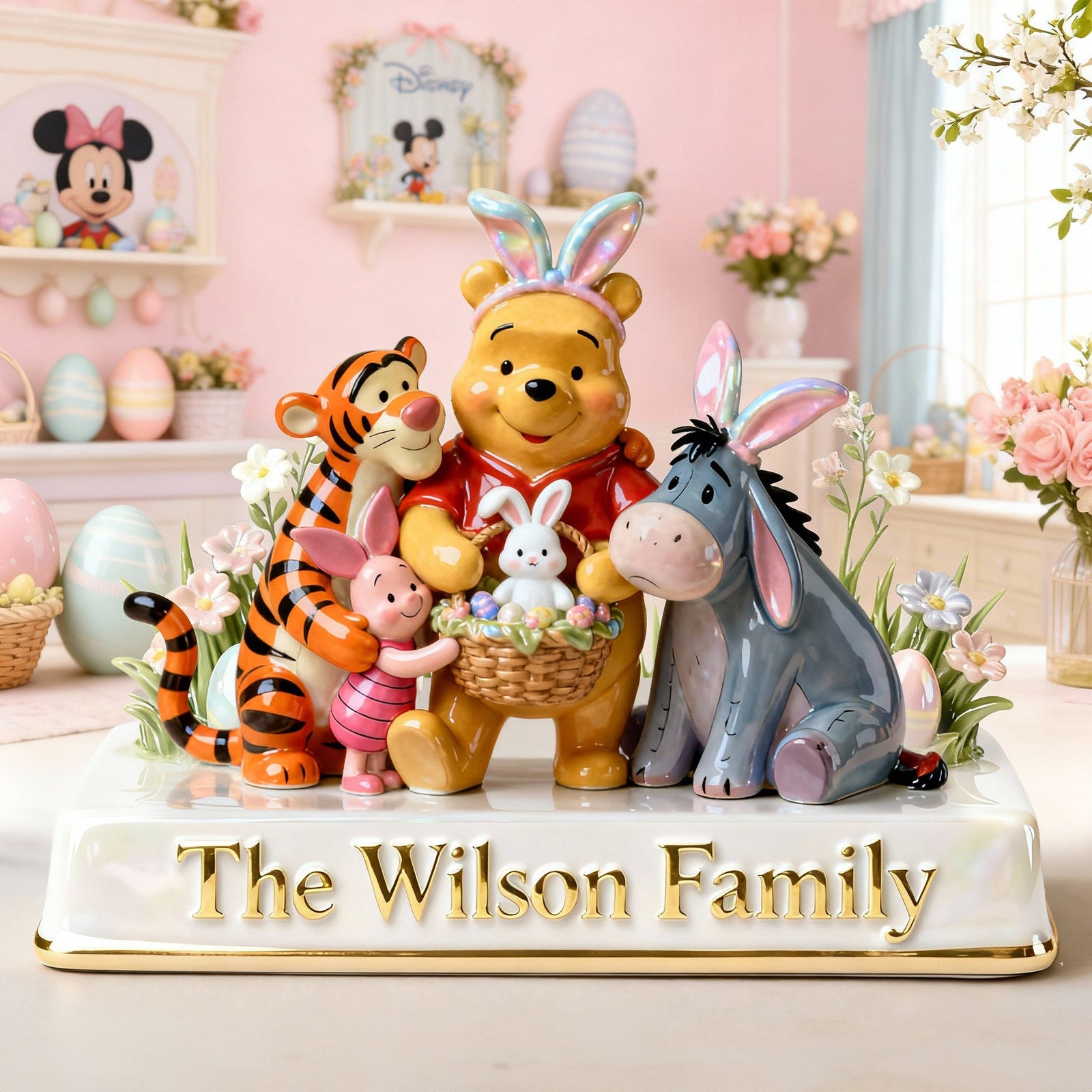 Happy Easter Family Acrylic Plaque - Personalized Gifts For Family 06PGLU030226