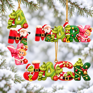 Festive Character Initial Alphabet Ornament - Personalized Gift For Christmas 04PAQN101026