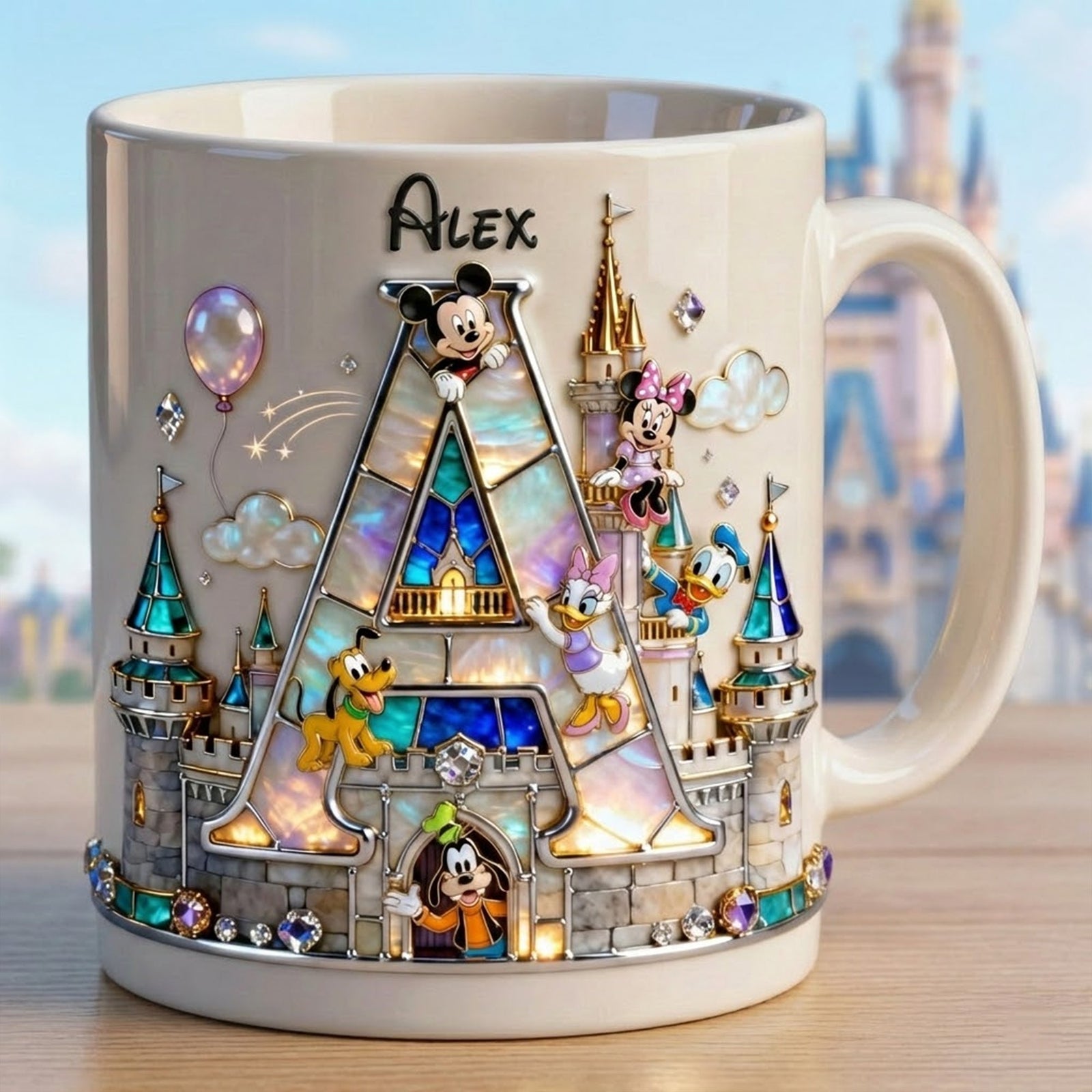 Shimmering Fairytale Alphabet Initial Letter Mug, Personalized Gifts 04qhtn140126