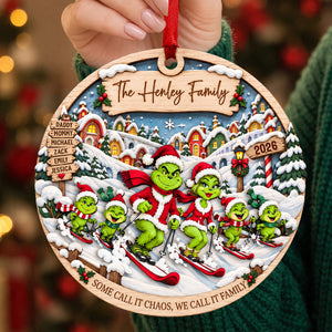 Fun Skiing With Family Ornament - Personalized Gifts For Family 04qhdh100926