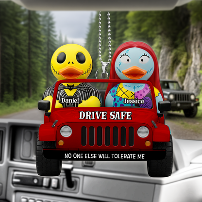 Spooky Couple Drive Safe Car Ornament -Personalized Gifts For Couples 05NALU020825