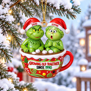 Hot Chocolate Cup Couple Ornament - Personalized Gifts For Couple Christmas Ornament 01TOQN160926