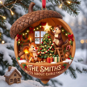 Chipmunks Couple Ornament - Personalized Gifts For Family Christmas Ornament 01HATA290826