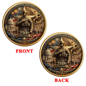 250 Years Of Freedom Printed Metal Coin -  Personalized Anniversary Gifts 04toqn270226