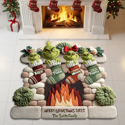 Holiday Stockings Family Door Mat - Personalized Gifts For Family 05TGLU250925