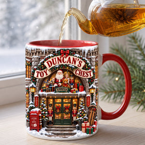 Christmas Shop Storefront Accent Mug - Personalized Gifts 03HUQN210826