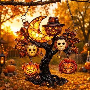 Spooky Halloween Pumpkin Tree Suncatcher Ornament 02PGDT200826