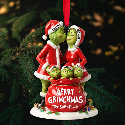 Festive Family Love Ornament - Personalized Christmas Gift For Family 02NALU150925