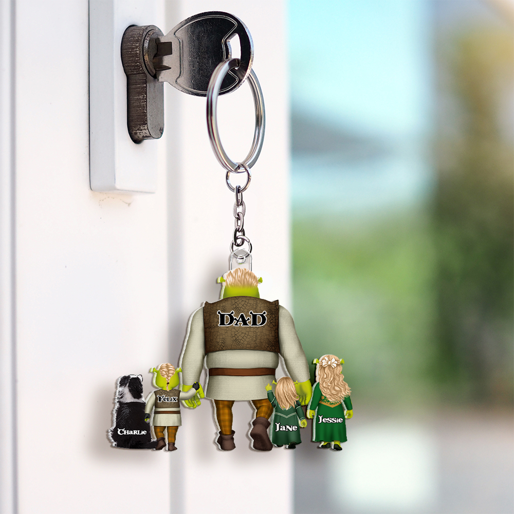Green Dad Keychain - Personalized Gifts For Dad 02qhhu200525 - Keychains - GoDuckee