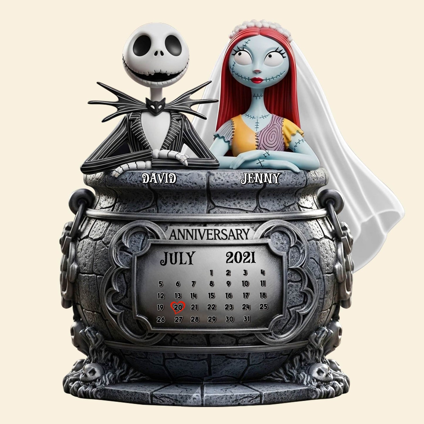 Skull Couple Personalized Anniversary Gifts For Couple Plaque 05totn140725