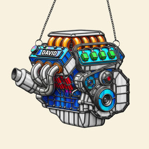 Custom Hot Rod Engine Personalized Gifts For Car Lovers Suncatcher Ornament 02ohtn080825