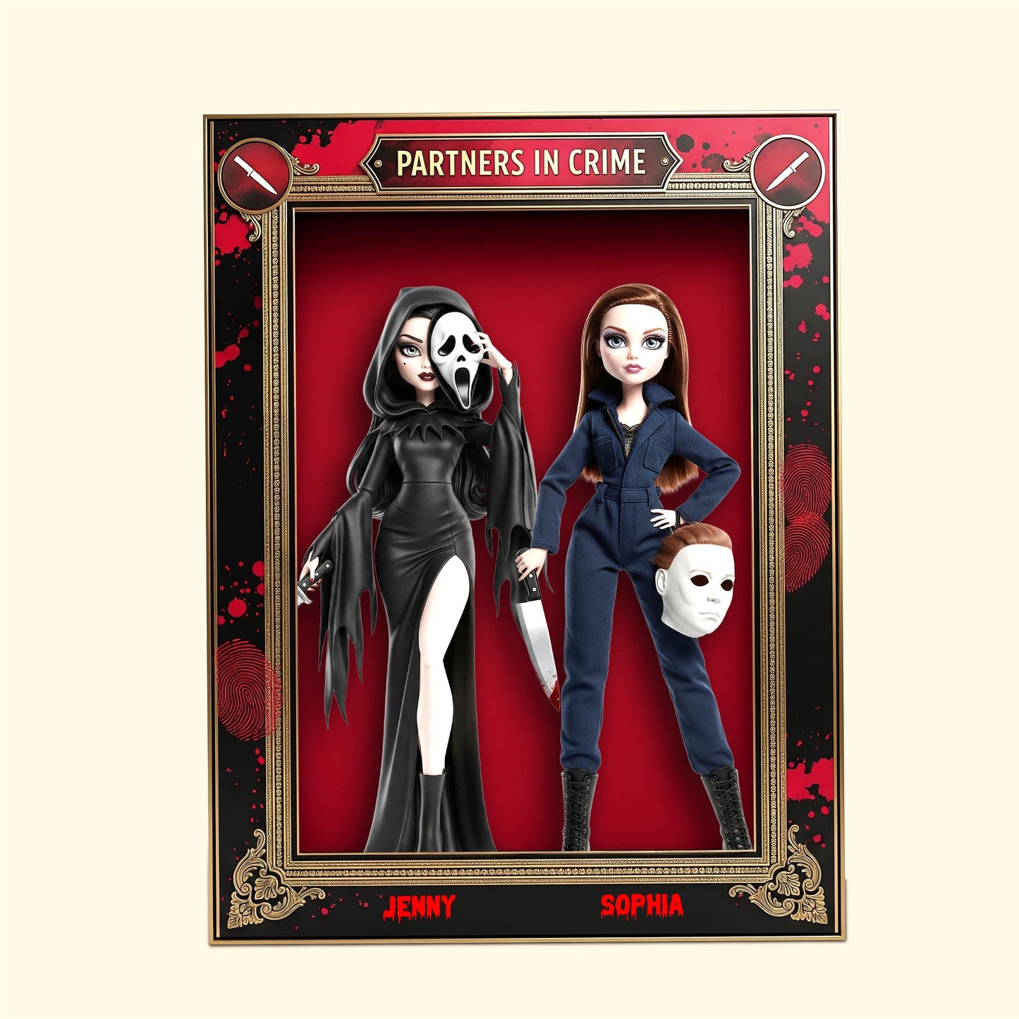 Horror Besties Plaque - Personalized Gifts For Besties 01natn180825
