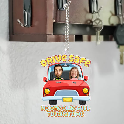 Custom Photo Gifts For Couple Car Ornament Drive Safe - Ornaments - GoDuckee