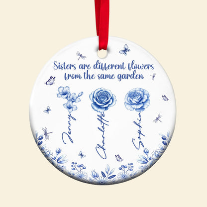 Birth Month Flowers Personalized Gifts For Besties Christmas Ceramic Ornament 03pgtn230825 - Ornament - GoDuckee