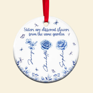 Birth Month Flowers Personalized Gifts For Besties Christmas Ceramic Ornament 03pgtn230825 - Ornament - GoDuckee