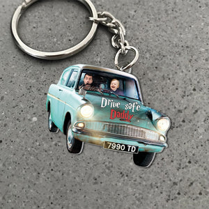 Custom Photo Gifts For Family Keychain Drive Safe Daddy 04qhtn220224-Homacus