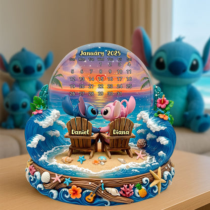 Cartoon Beach Couple Acrylic Plaque Personalized Gifts 02tolu260625