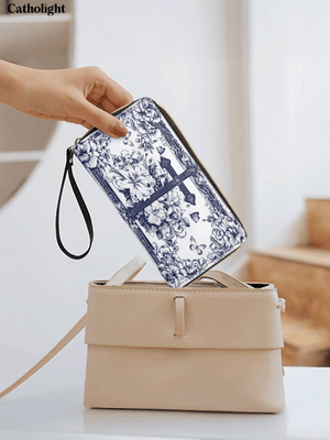 Catholight  The Cross Amidst Blooming Faith - Leather Wallet Purse