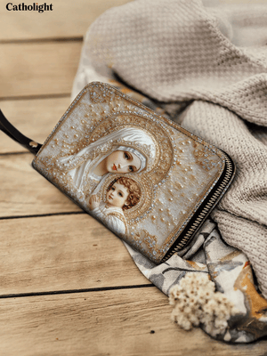 Catholight  Heavenly Grace in Radiant Splendor - Leather Wallet Purse