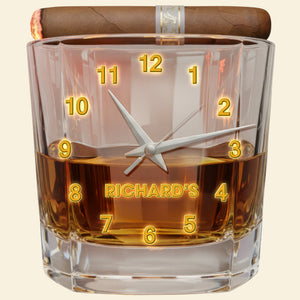 Drink Glass Acrylic Hanging Wall Clock - Personalized Gifts For Drinking Lovers 02hyqn251225