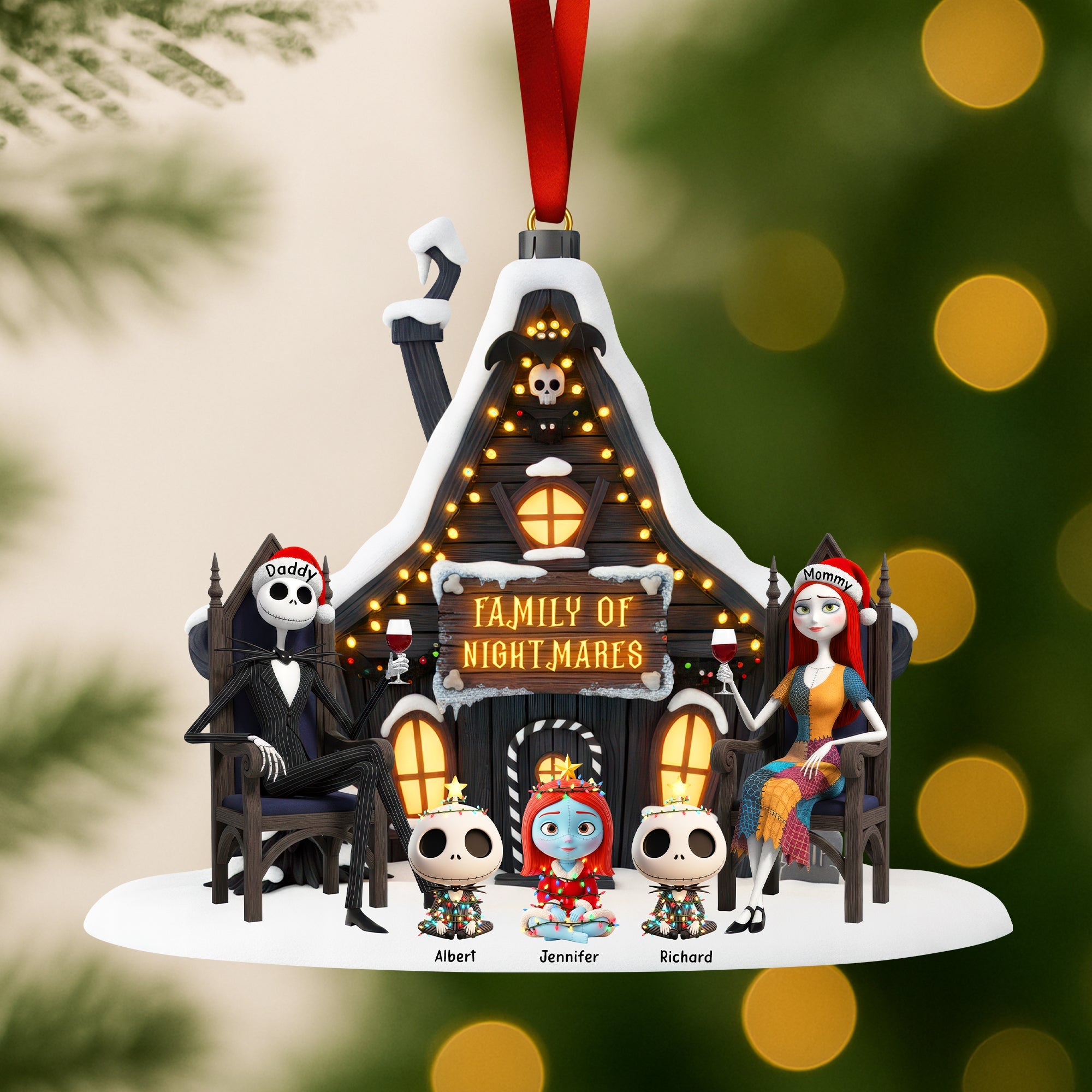 Spooky Family Christmas Ornament - Personalized Gifts For Family 03ohqn171025-Homacus