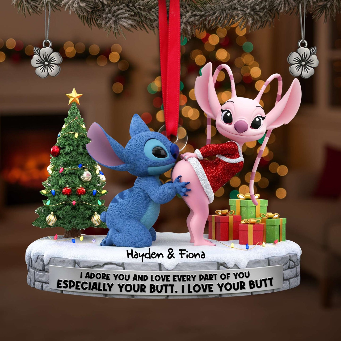 Christmas Couple Ornament - Personalized Gifts For Couple 07OHLU120925