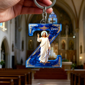 Jesus Christ Devotional Initial Keychain - Personalized Gift For Christian 03HULU300126