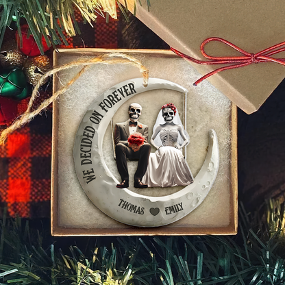 Personalized Gifts For Couple Christmas Skull Couple Ornament 02ohpu081124 - Ornament - GoDuckee
