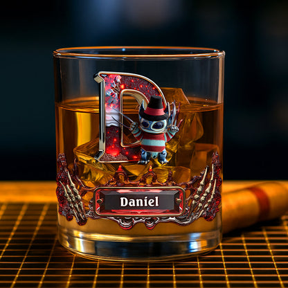 Cute Monster Letter Round Glass  - Personalized Halloween Gifts For Horror Lovers 03tgqn250825