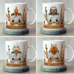 Funny Overworked Animal Office Coffee Mug - Personalized Gifts For Officers 05TOLU1311425
